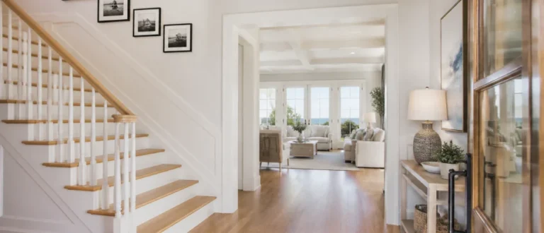 Bright entryway with staircase
