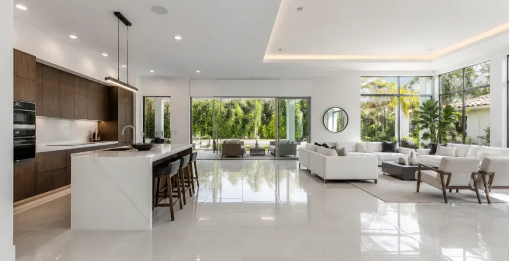 Newly built open-plan kitchen and living room