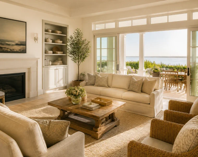 Bright coastal living room